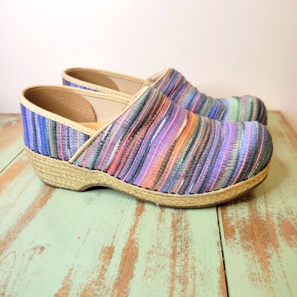 Colorful Striped Women's Clogs